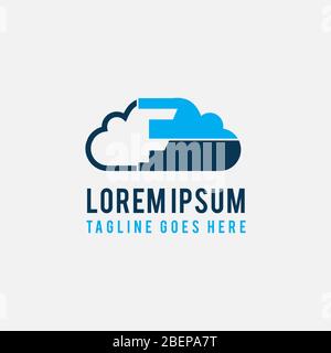 Moderner Ansatz der Kombination blaue Farben Cloud-Logo für Ihr Unternehmen Stock Vektor