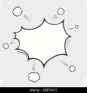 Comic-Explosion Boom auf transparentem Hintergrund. Cartoon Sprache Blase Wolke Symbol. Pop Art-Objekt. EPS 10 Stock Vektor