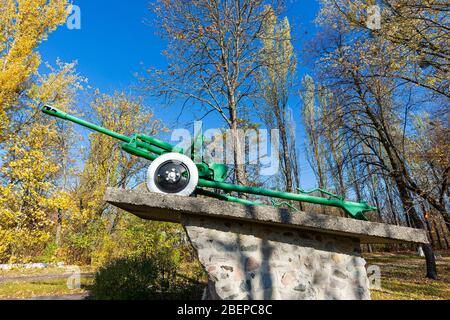 Das 16. Oktober 2019, Foto des Tschernobyl Park Nature Reserve in verlassenen Gebiet in der Ukraine in der Nähe von Tschernobyl Kernkraftwerk, das evakuiert wurde Stockfoto