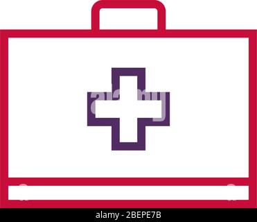 Med Kit Icon Vektor-Linie Design Stock Vektor