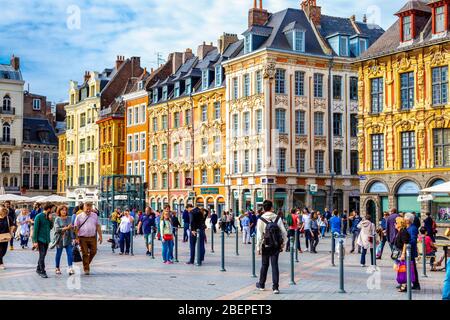 Grand Place (Place du Général de Gaulle), Lille, Frankreich Stockfoto