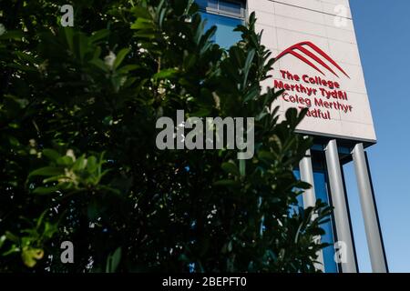 MERTHYR TYDFIL, WALES - 13. APRIL 2020 - Merthyr College. Stockfoto