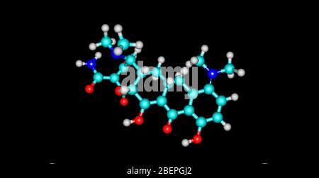 Minocyclin oder Minocin ist ein langwirkendes Antibiotikum, das verwendet wird, um Infektionen wie Lyme-Borreliose zu behandeln, Anthrax, Bubonic Pest, Syphilis und Cholera Stockfoto