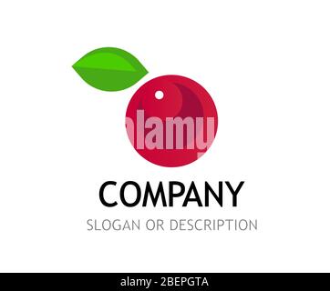 Berry Logo isoliert auf weißem Hintergrund mit Beschriftung und Tag Linie. Stock Vektor