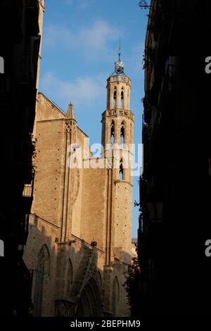 Die Kirche Santa Maria del Mar in Barcelona in Katalonien, Spanien Stockfoto