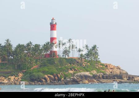 Ein beliebter Touristenort in indien, kerala. Kovalam ist eine kleine Küstenstadt im südindischen Bundesstaat Kerala, südlich von Thiruvananthapuram Stockfoto