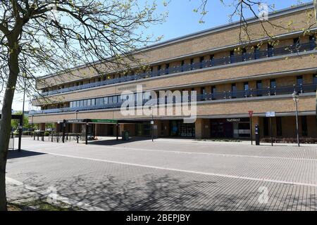 Milton Keynes Center MK-Shops Eingang Bürgerbüros Bibliothek Stockfoto