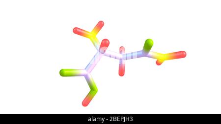 Asparagin ist eine der 20 häufigsten natürlichen Aminosäuren auf der Erde. Es hat Carboxamid als funktionelle Gruppe der Seitenkette Stockfoto