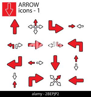 Websymbole Set - Linienpfeile Stock Vektor