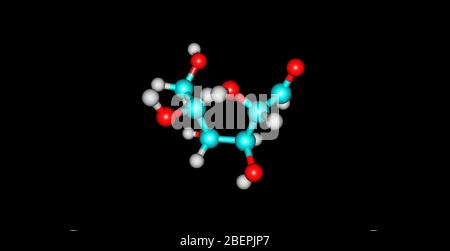 Mannose ist ein Zuckermonomer der Aldohexose-Reihe von Kohlenhydraten. Mannose ist wichtig im menschlichen Stoffwechsel, vor allem in der Glykosylierung von cer Stockfoto