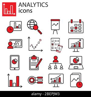 Web Icons Set - Suchmaschinenoptimierung, Analyse Stock Vektor
