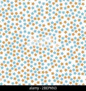 Sterne in verschiedenen Formen und Formen. Frohe Weihnachten und Neujahr nahtlose Vektor-Muster. Farbenfroher Hintergrund für Weihnachten. Stock Vektor