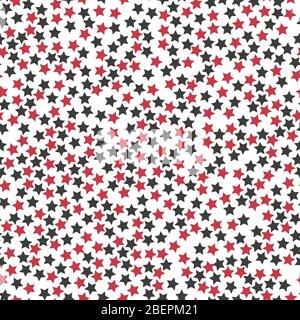 Sterne in verschiedenen Formen und Formen. Frohe Weihnachten und Neujahr nahtlose Vektor-Muster. Farbenfroher Hintergrund für Weihnachten. Stock Vektor