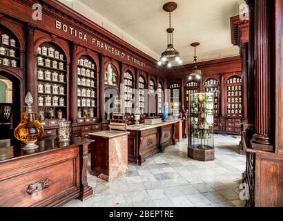 Pharmazeutisches Museum, Innere, Matanzas, Provinz Matanzas, Kuba Stockfoto