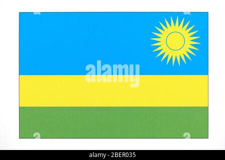 Nationalflagge von Ruanda. Stockfoto