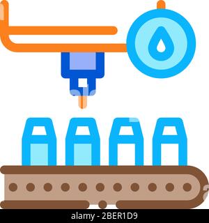 Abbildung des Symbolvektors für Flaschenfülleinrichtung Stock Vektor
