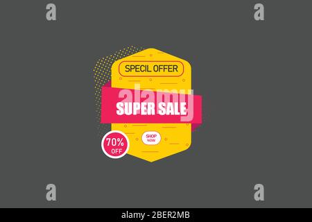 Sale Tag. Sonderangebot, großer Verkauf, Rabatt, bester Preis, Mega-Verkauf Banner. Einkaufen oder Online-Shopping. Aufkleber, Abzeichen Gutschein-Shop Vektor Illustration. Stock Vektor