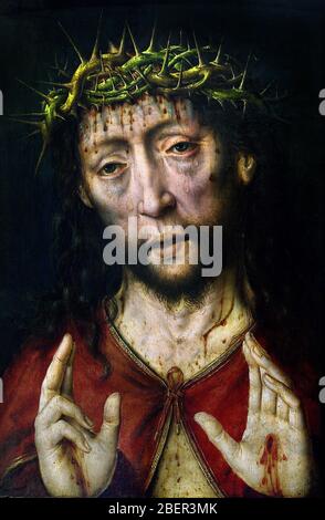 Christus Kopf gekrönt mit Dornen 1500 von Albrecht - Aelbrecht Bouts 1452 -1549 Niederländische Niederlande Leuven Belgisch Belgien Flämisch Stockfoto