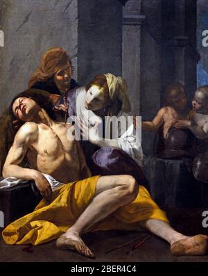 St. Sebastian gepflegt von Saint Irene, 1640, Antonio de Bellis 1616 – 1656 Italienisch, Italien, Stockfoto