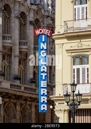 Hotel Inglaterra, Detailansicht, Havanna, Provinz La Habana, Kuba Stockfoto