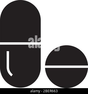 Pillen Symbol Vektor Glyph Design Stock Vektor