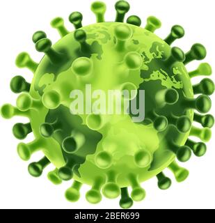 Coronavirus Virus Cell Global Pandemic World Stock Vektor