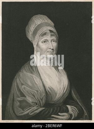 Antike Gravur, Elizabeth Fry. Elizabeth Fry (1780-1845), oft als Betsy Fry bezeichnet, war eine englische Gefängnisreformerin, Sozialreformerin und als Quäkerin eine christliche Philanthropin. QUELLE: ORIGINALGRAVUR Stockfoto