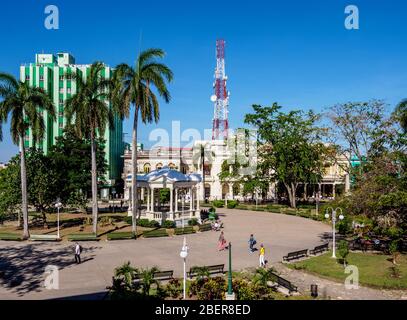 Parque Vidal, erhöhte Ansicht, Santa Clara, Provinz Villa Clara, Kuba Stockfoto