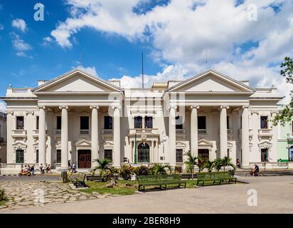 Ehemaliges Rathaus, heute Jose Marti Bibliothek, Parque Vidal, Santa Clara, Villa Clara Provinz, Kuba Stockfoto