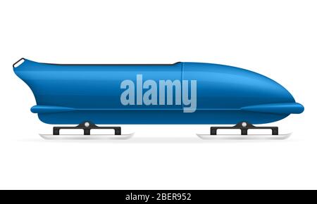 Bobschlitten Schlitten Wintersport olympische Spiele Vektor-Illustration isoliert auf weißem Hintergrund Stockfoto