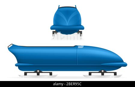 Bobschlitten Schlitten Wintersport olympische Spiele Vektor-Illustration isoliert auf weißem Hintergrund Stockfoto