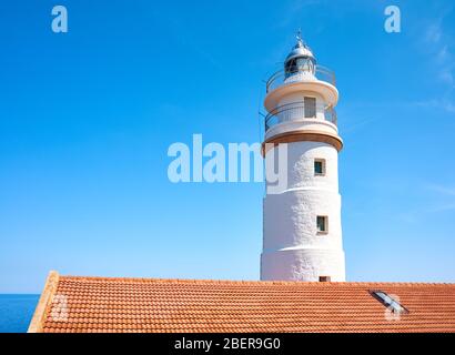 Cap Gros Leuchtturm in der Nähe von Port Soller, Mallorca, Spanien. Stockfoto