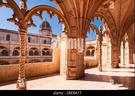 Portugiesisches Kloster das Mosteiro dos Jeronimos, Lissabon, Portugal Stockfoto
