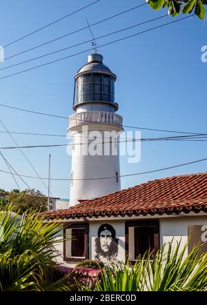 Faro del Morro, Leuchtturm, Santiago de Cuba, Provinz Santiago de Cuba, Kuba Stockfoto