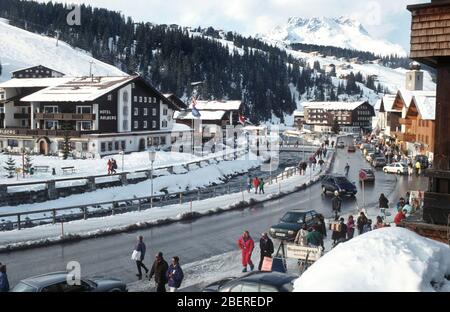 Hotel Arlberg im Bergdorf Lech Österreich. Lieblingshotel von HRH Diana, Princess of Wales, Princess Diana und Prince Charles während ihrer Stockfoto