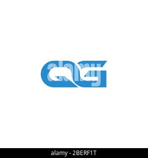 Vorlage für das ursprüngliche qg-Logo oder das gq-Logo Stock Vektor