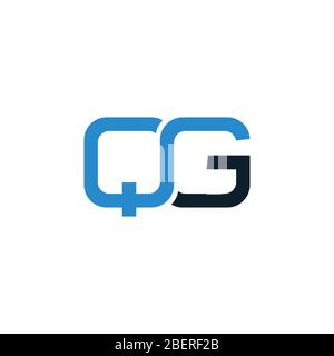Vorlage für das ursprüngliche qg-Logo oder das gq-Logo Stock Vektor