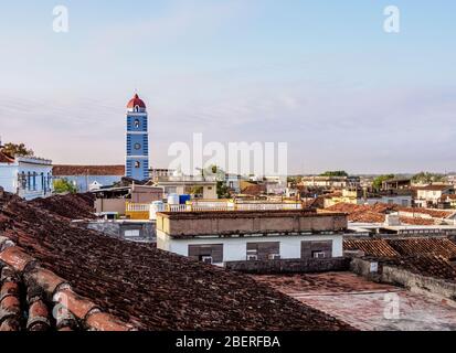 Blick in Richtung Parroquial Mayor Kirche, Sancti Spiritus, Sancti Spiritus Provinz, Kuba Stockfoto