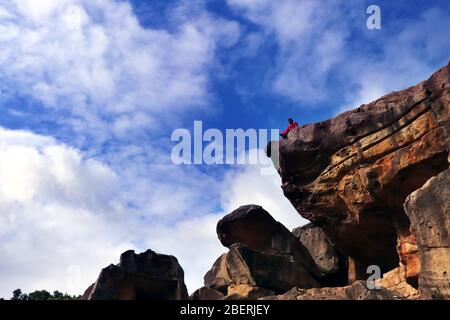 Bhubaneswar, Odisha in Indien am 30. Oktober 2018 - Höhle von Udaygiri in Bhubaneswar in odisha, Indien. Historischer Ort Odisha. Stockfoto