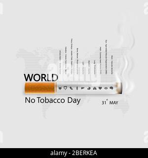 World No Tobacco Day Infografisches Hintergrunddesign.World No Smoking Day Typographical Design Elements.May 31st World no Tobacco Day.No Smoking Day Awa Stock Vektor