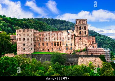 Altes Schloss in Heidelberg. Stockfoto