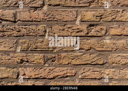 Klassische rote Ziegelwand. Rustikaler Stil. Nahaufnahme Foto Stockfoto