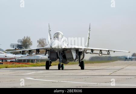 Ukrainische Luftwaffe MiG-29 während der Übung Clear Sky in der Ukraine. Stockfoto