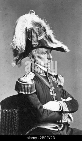 US-Bürgerkrieg -- Konteradmiral John Adolphus Dahlgren (1809-1870), um 1869. John Dahlgren war ein lebenslanger Navy-Mann. Als Offizier im 19. Jahrhundert gründete er die Ordnance Dept. Der Navy und erfand glatte Durchgangshaubitze, die an Bord fast aller Navy-Schiffe verwendet werden sollten. Die Kanone würde lange Strecken genau schießen und wurden in vielen Arten von Orten verwendet. Um meine Bilder zum Bürgerkrieg zu sehen, Suche: Prestor vintage Civil war Stockfoto