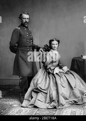 George Armstrong Custer und Elizabeth Bacon Custer während des Bürgerkrieges. Stockfoto