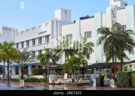 Prime Hotel Claremont an der Collins Ave in South Beach, Miami, Florida, USA Stockfoto