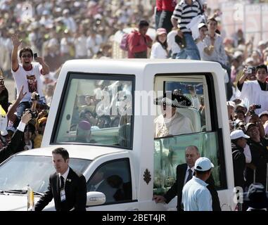 Papst Benedikt besuchte einige Orte in Guanajuato in seinem ersten Aufenthalt auf Land mexicanas.Joseph Ratzinger. El Papa Benedicto XVI visito algunos lugares de Stockfoto