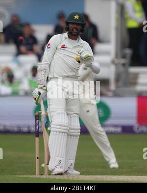 LEEDS, Großbritannien - 1. JUNI Mohammed Amir aus Pakistan am ersten Tag des zweiten Nat West Test-Spiels zwischen England und Pakistan auf dem Headingley Cricket Ground, Leeds am Freitag, 1. Juni 2018. (Quelle: Mark Fletcher, Mi News) Stockfoto