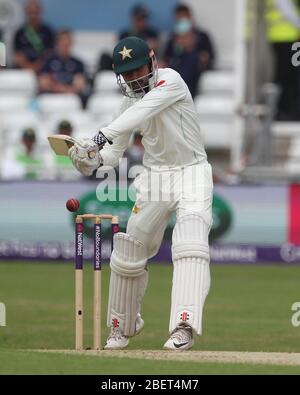 LEEDS, Großbritannien - 1. JUNI Hasan Ali aus Pakistan am ersten Tag des zweiten Nat West Test-Spiels zwischen England und Pakistan auf dem Headingley Cricket Ground, Leeds am Freitag, 1. Juni 2018. (Quelle: Mark Fletcher, Mi News) Stockfoto