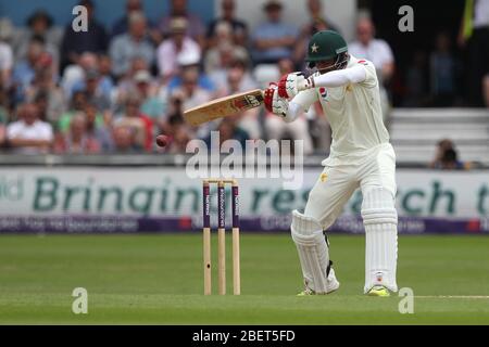 LEEDS, UK - 3. JUNI Usman Salahuddin aus Pakistan am dritten Tag des zweiten Nat West Test Matches zwischen England und Pakistan auf dem Headingley Cricket Ground, Leeds am Sonntag, 3. Juni 2018. (Quelle: Mark Fletcher, Mi News) Stockfoto